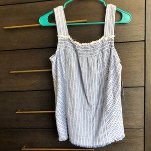 Vince Camuto Blue Sleeveless Striped Blouse